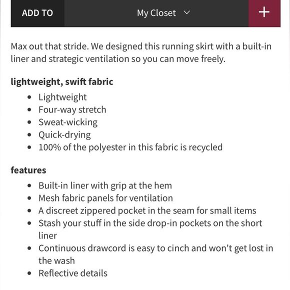 Lululemon‎ Womens Size 2 Hotty Hot High Rise Skirt Skort Long Black Athletic New - Picture 10 of 13